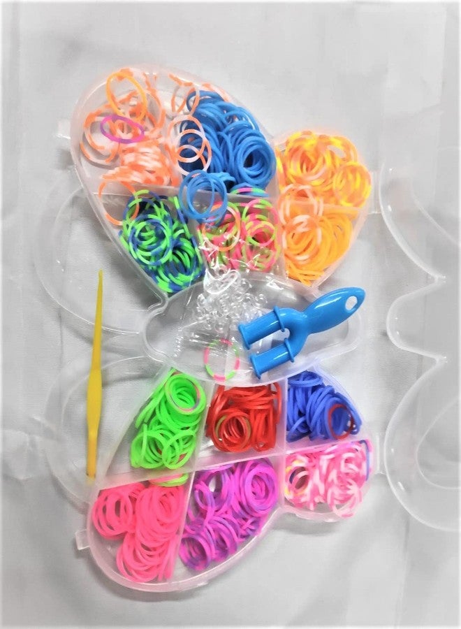 Just Flowers Loom Rubber Band Kit for DIY Crafts, 8 Colored Loom Band Set with Butterfly Design Case, (Pack of 2) - Image 2
